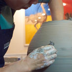 Oxford Ceramics Fair 2014 - Akiko Hirai demonstrating how she makes Moon Jars
